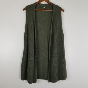 TALBOTS Olive Green Boho Sweater Vest Sz M